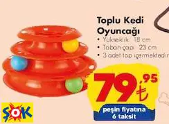 TOPLU KEDİ OYUNCAĞI 18 CM 3 ADET TOP 23 CM